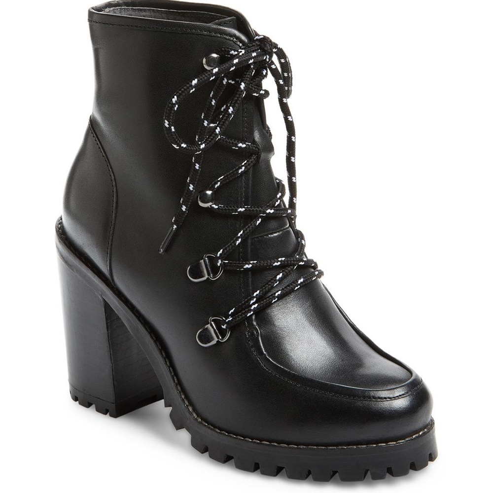 NWT Seychelles Tribble Black Heel Lace Up Booties